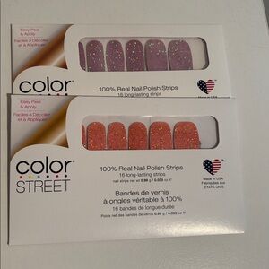 Color Street Glitter Nail Strips in Purple and Orange